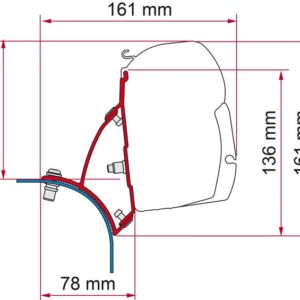 Markisenadapter  FIAMMA KIT passend für VW T5/T6 Lift Roof für F45s LHD