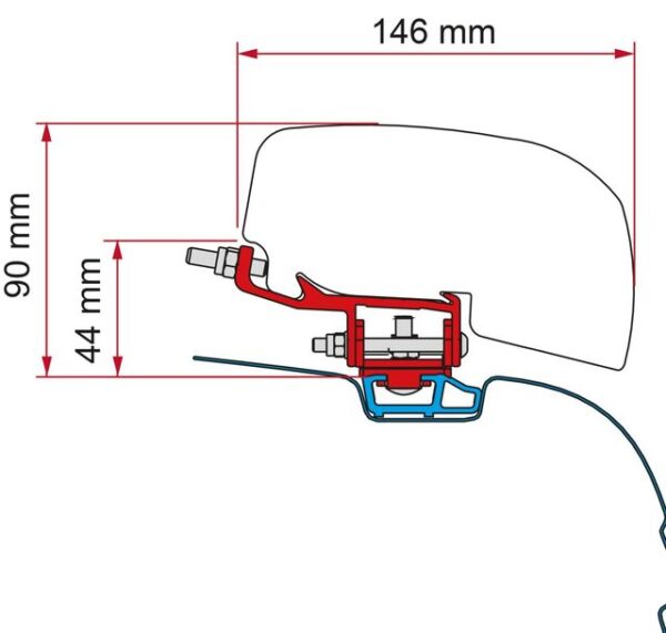 Markisenadapter passend für FIAMMA KitVW T5/T6 für F40van