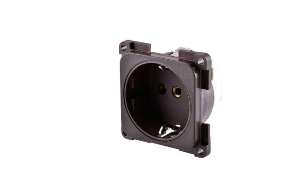 Steckdoseneinsatz Schuko Farbe braun  2-polig 10 / 16 A 250 V – Bild 2
