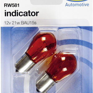 KFZ-Lampe BA 15 / 12 V / 21 W Ø 22 mm, D Farbe rot, 2 er Set