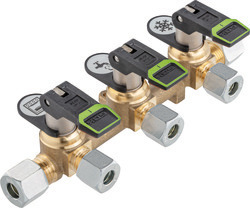 Verteilerblock GOK mit Kipphebel lang Typ KSV-AB3 PS16bar RVS10 x 3xRVS8 x RVS10 ML + DL SV