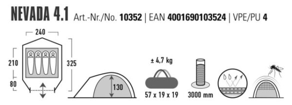 Zelt Nevada 4.1 HighPeak – Bild 7