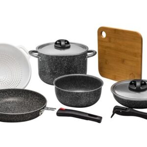 Topfset BEAVER BRAND Modula 20 Stonerock 10-tlg. Farbe stone grey mit Trageburse