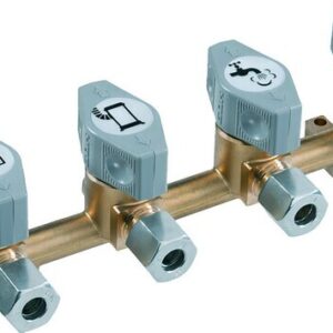 Verteilerblock DSV-AB4 PS16bar RVS8 x 4xRVS8 x RVS8 ML+DL