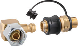 Steckkupplung GOK SKU-QR PS5bar G1/4 LH-KN x SKU und Stecknippel STN x G1/4 LH-UEM 90° SV
