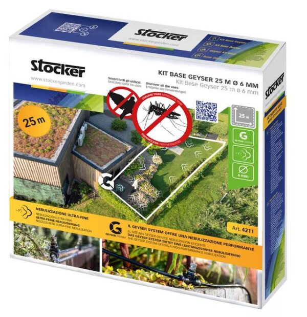 Base Kit Geyser 25 m Schlauch 10 Düsen 10 T-Anschlüsse 3 Stopfen 5 Schlauchbefestigungen