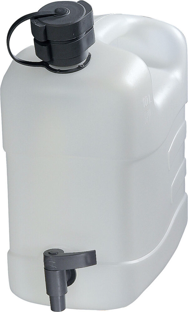 Combi Kanister 10 l, 348 x 174 x 251 mm Farbe transparent / natur inkl Ablaßhahn + Ausgießer – Bild 2