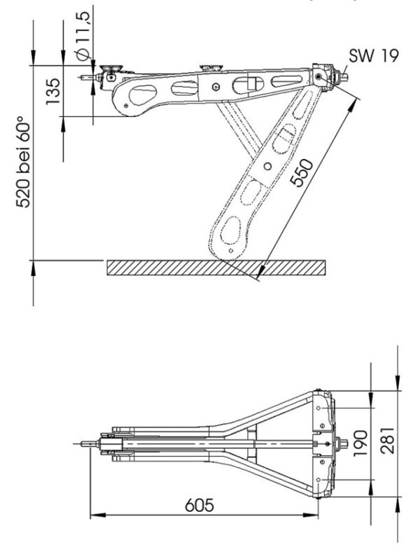 Steckstütze Al-Ko Premium 1.250 kg / lang – Bild 2