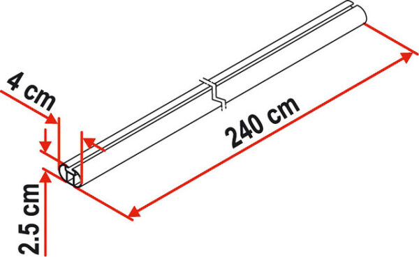 Trägersystem Fixing Bar Pro L 240 cm zu Dachmarkise Fiamma F5 S / F65 L – Bild 3