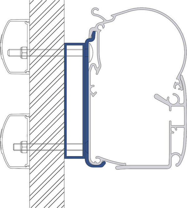 Adapter zu Wandmarkise passend für Dometic PerfectWall1100 + 1500 400 cm passend für Dethleffs Globebus – Bild 2