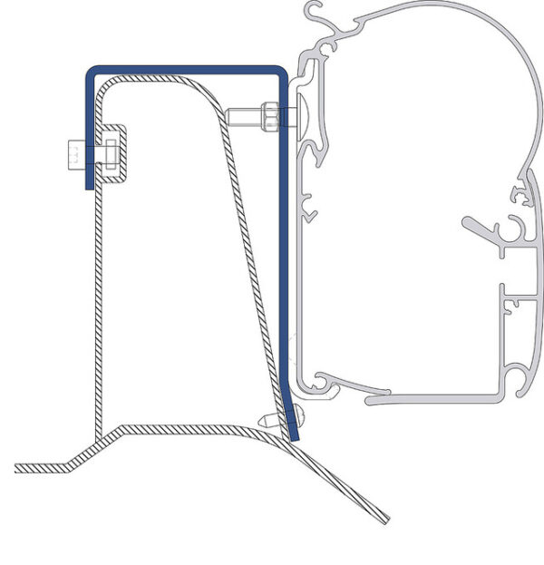 Adapterkit 3-tlg. DOMETIC PerfectWall 1100 + 1500 passend für Ducato H2 Roofrail ab 2006