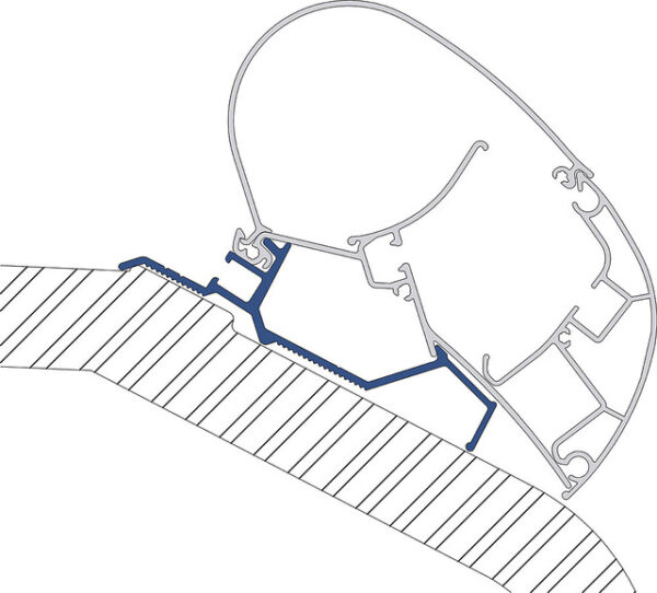 Adapter zu Dachmarkise DOMETIC Perfect Roof 2000 / 2500 Passend für LMT und TEC 3-teilig