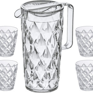 Kanne + Becher koziol CRYSTAL Kanne 1,6 l + 4 Becher 250 ml Farbe crystal clear