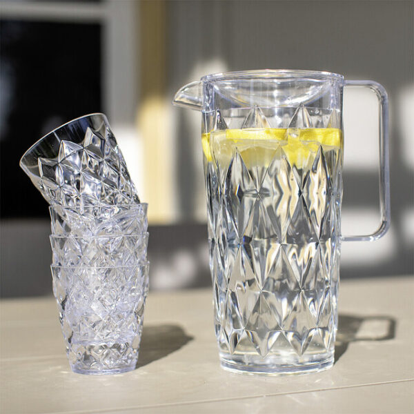 Kanne + Becher koziol CRYSTAL Kanne 1,6 l + 4 Becher 250 ml Farbe crystal clear – Bild 2