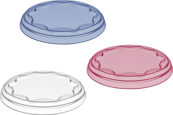 Frischedeckel koziol FRESH 3er-Set, Farbe transparent coral/deep blue/soft grey