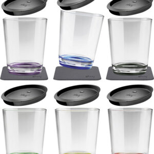 Magnet-Trinkbecher silwy 250 ml 6er-Set + Deckel Fb. multicolour