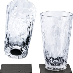 Magnet-Kunststoffgläser silwy LONGDRINK 2er-Set Hightech 300 ml, Fb. transparent
