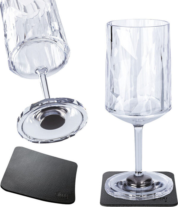 Magnet-Kunststoffgläser silwy WEIN 2er-Set Hightech 200 ml Fb. transparent