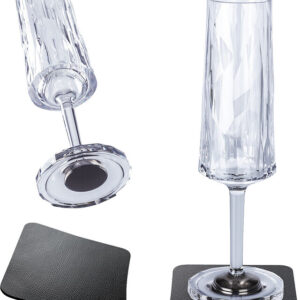 Magnet-Kunststoffgläser silwy SEKT 2er-Set Hightech 150 ml Fb. transparent