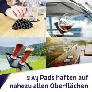 Magnet-Kristallgläser silwy WEIN 2er-Set 400 ml 2 Kristallgläser + 2 Pads Fb. transparent