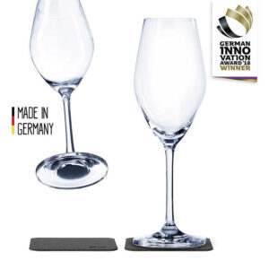 Magnet-Kristallgläser silwy CHAMPAGNER 2er-Set 200 ml 2 Kristallgläser + 2 Pads Fb. transparent