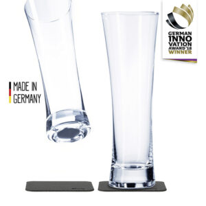 Magnet-Kristallgläser silwy BIER 2er-Set 330 ml 2 Kristallgläser + 2 Pads Fb. transparent