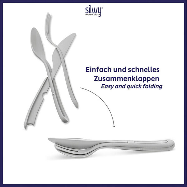 Besteck-Set silwy TRICKY 3tlg. Set, Fb. weiß – Bild 2