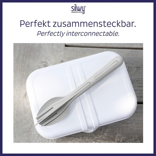 Besteck-Set silwy TRICKY 3tlg. Set, Fb. weiß – Bild 3