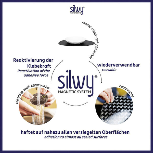 Universal-Magnet-Teller silwy 6er-Set Fb. weiß – Bild 5