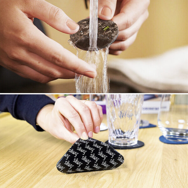 TO-GO-CUP silwy Porzellan 1 Cup+1 Pad+1 Deckel Fb. weiß inkl. Untersetzer BLACK – Bild 4