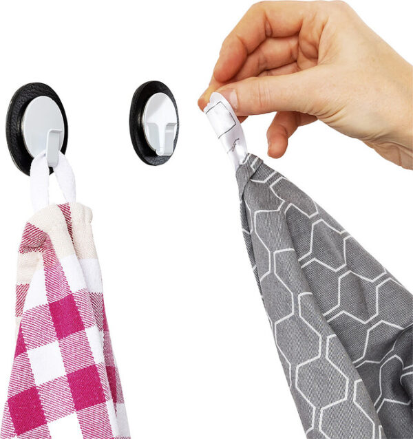 Magnet-Haken silwy CLEVER WHITE Fb. weiß / schwarz inkl Metall-Nano-Gel-Pad BLACK – Bild 4