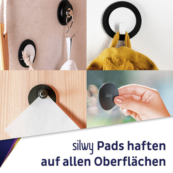 Magnet-Haken silwy THE ONE Fb. schwarz inkl Metall-Nano-Gel-Pad BLACK – Bild 4