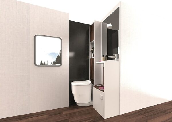Toilette clesana C1 mit L-Adapter Farbe weiß – Bild 2