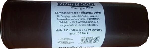 Toilettenbeutel Yachticon kompostierbar f. Klapptoilette Inhalt 20 Stück