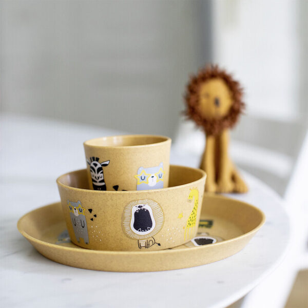 Geschirrset koziol CONNECT ZOO 3er-Set Kleiner Teller+Schale+Becher Farbe nature wood – Bild 2