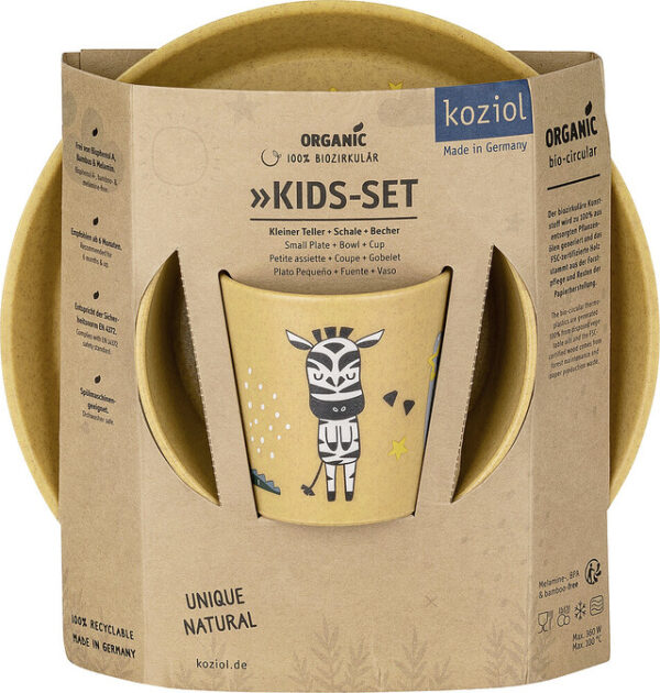 Geschirrset koziol CONNECT ZOO 3er-Set Kleiner Teller+Schale+Becher Farbe nature wood – Bild 4