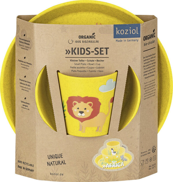 Geschirrset koziol CONNECT AFRICA 3er-Set Kleiner Teller+Schale+Becher Farbe organic yellow – Bild 2