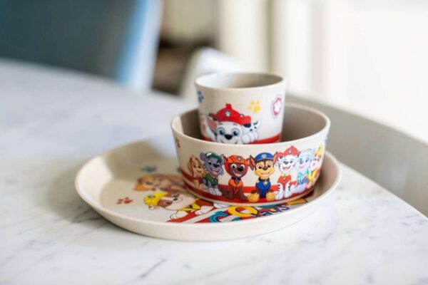 Geschirrset koziol CONNECT PAW PATROL 3er-Set Kleiner Teller+Schale+Becher Farbe organic sand paw patrol – Bild 4