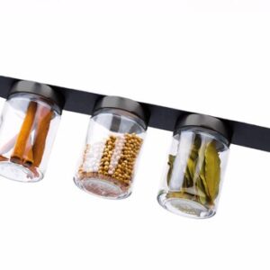 Feinkost-Magnetgläser silwy CLASSY 3er-Set + Magnetleiste 3 Kristallgläser + 3 Pads 192 ml