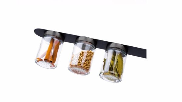 Feinkost-Magnetgläser silwy CLASSY 3er-Set + Magnetleiste 3 Kristallgläser + 3 Pads 192 ml