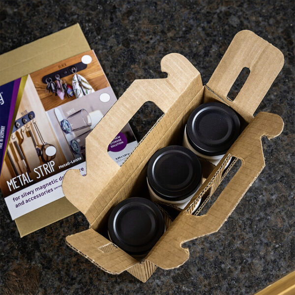 Feinkost-Magnetgläser silwy CLASSY 3er-Set + Magnetleiste 3 Kristallgläser + 3 Pads 192 ml – Bild 8