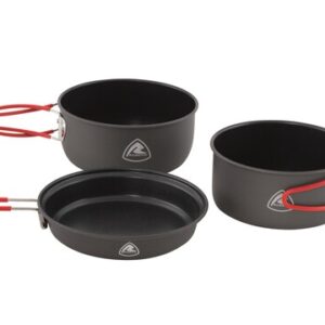 Kochset ROBENS Frontier Pro M 3-tlg. Pfanne 19,5 cm 2 Töpfe mit 1,4 l und 1,6 l inkl. Tragebeutel, Farbe black