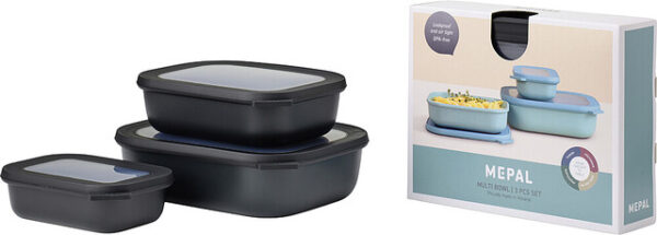 Multischüssel-Set MEPAL Cirqula rechteckig 3-teilig Farbe nordic black