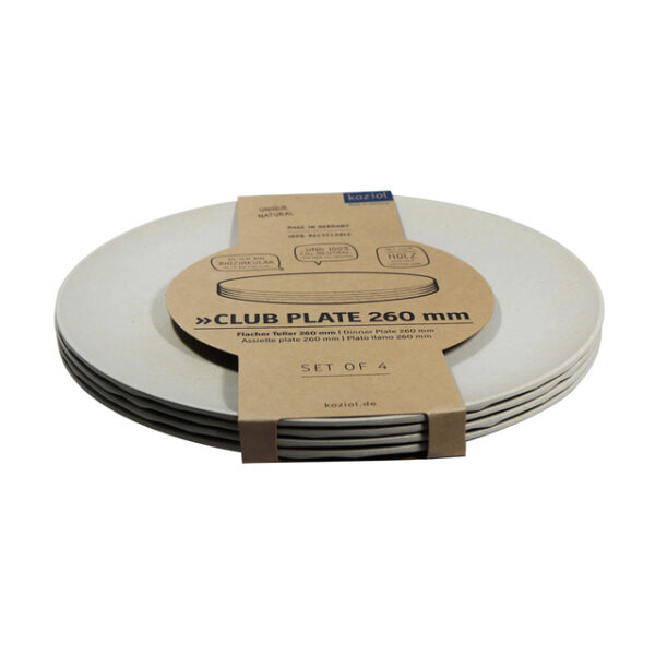 Teller flach koziol Club Plate 26 cm, 4er-Set Farbe nature desert sand – Bild 3