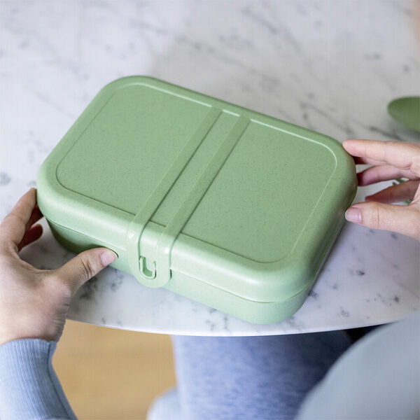 Lunchbox + Besteck-Set koziol PASCAL READY 4er-Set Farbe nature leaf green – Bild 4