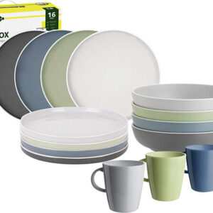 Geschirrset BRUNNER Dolomit Lunchbox Farbe grün / blau / hellgrau / dunkelgrau