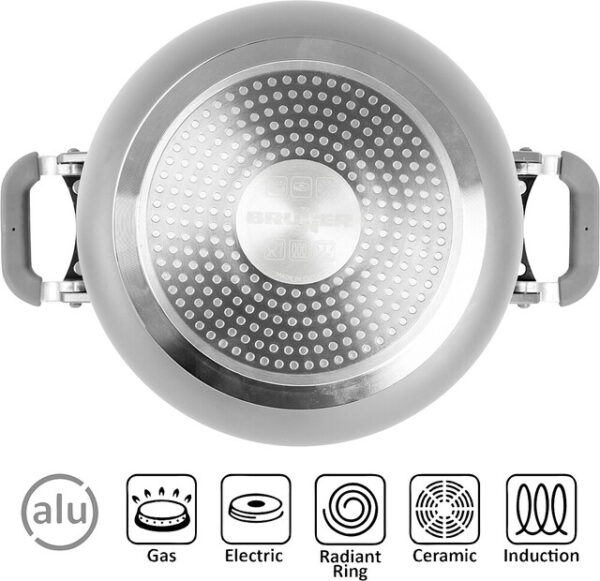Topfset BRUNNER Fusion 7+1 Durchm. 22 cm Farbe grau – Bild 5
