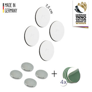 Magnet-POWER-Bundle silwy WHITE Fb. weiß 12-tlg. Set _je 4 Magnete, Pads und Klebepunkte_