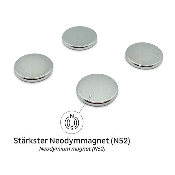 Magnet-POWER-Bundle silwy WHITE Fb. weiß 12-tlg. Set _je 4 Magnete, Pads und Klebepunkte_ – Bild 4