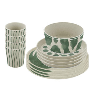 Geschirrset koziol CONNECT MONSTERA 16-tlg., Essteller+ Dessertteller+Schale+Becher Farbe nature desert sand